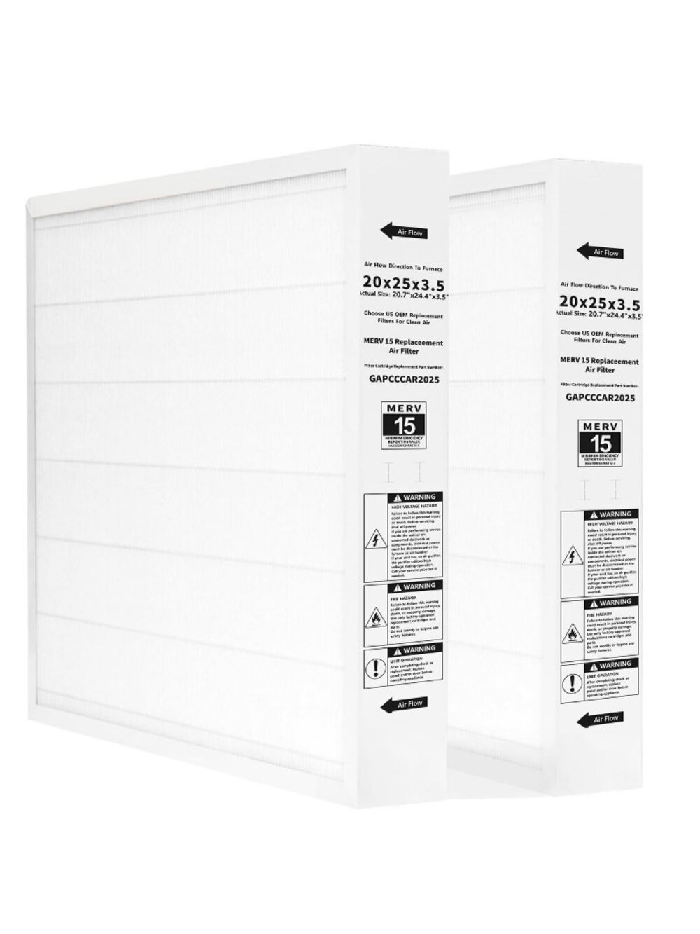 W-LINVEIN G MERV 15 Furnace Filter 20" x 25" (2 Pack)